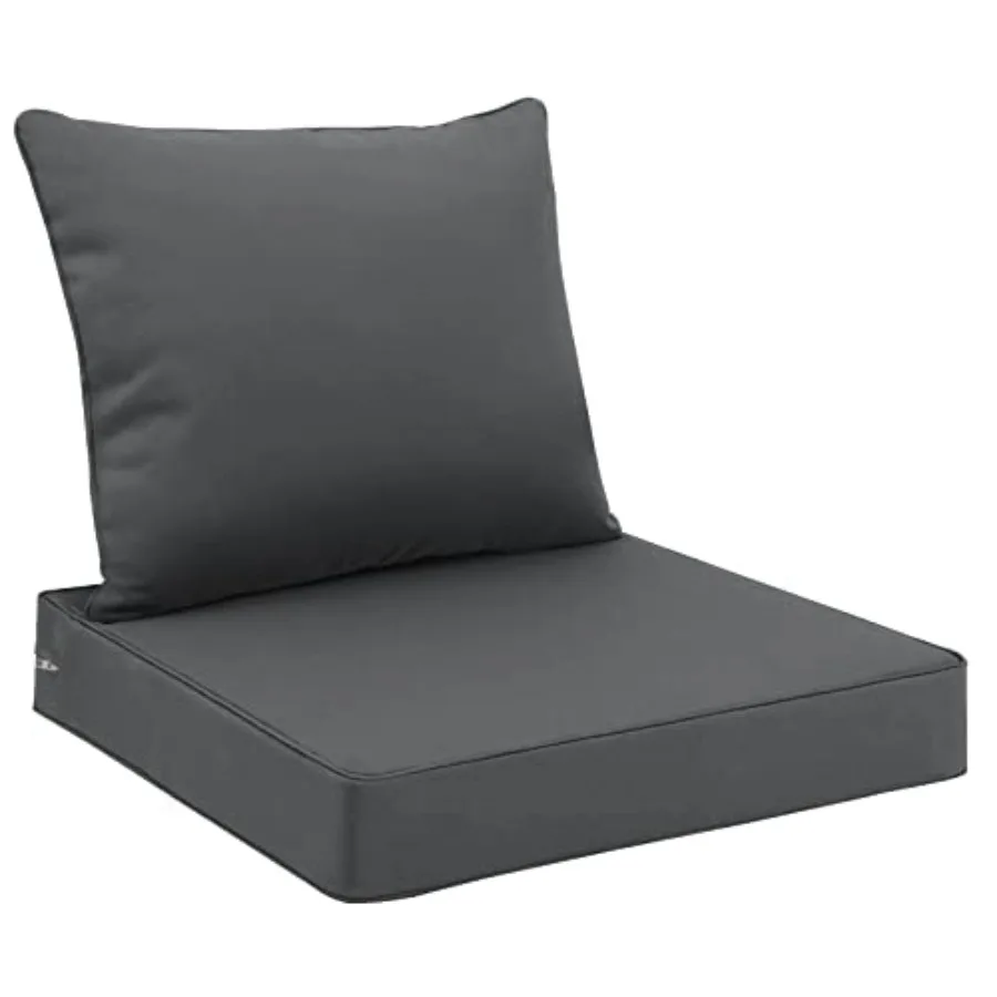 

Outdoor Seat Cushion Set Waterproof and Fade Resistant Patio Furniture Cushions with Removable Cover Deep Seat and Back Cushion