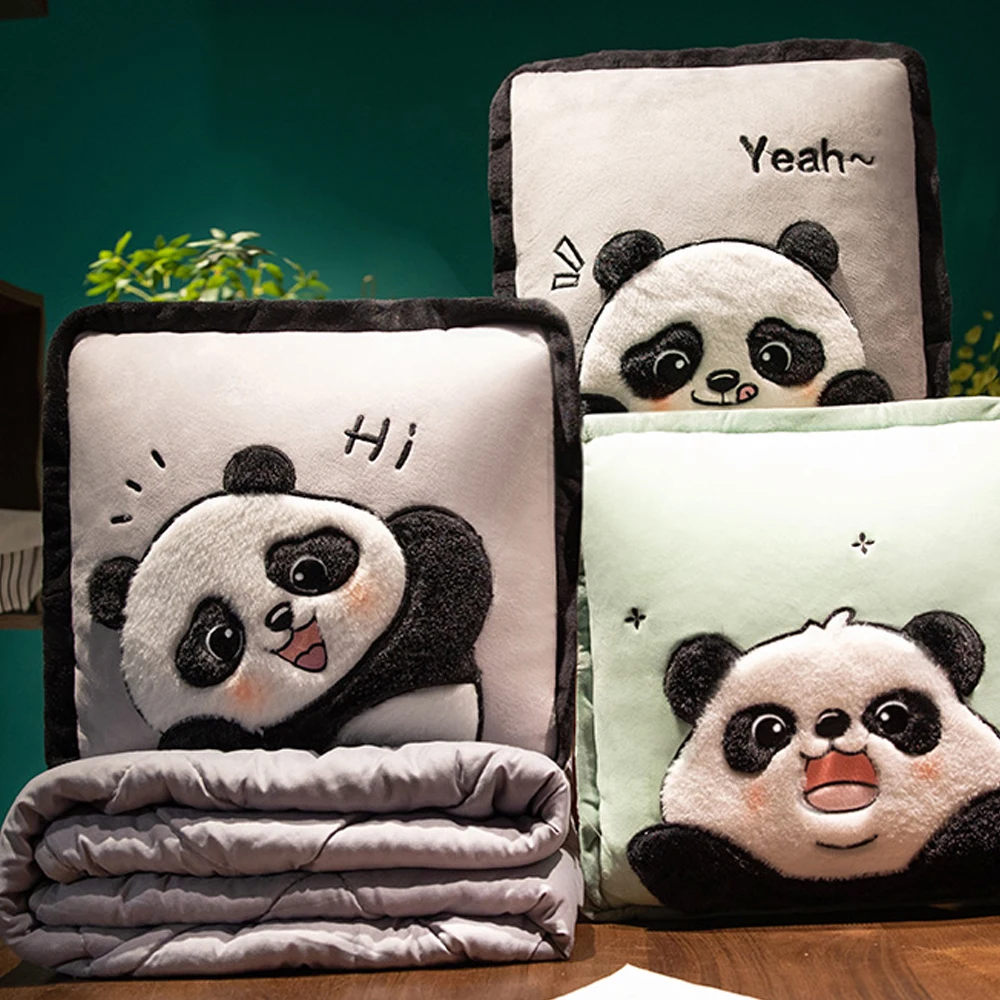 

150cm Portable Panda Travel Car School Nap Blanket For Sleep