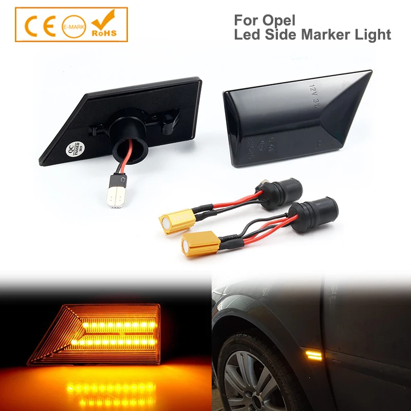 2x Dynamic Side Repeater Indicator LED Light Lamp For Opel Vauxhall Vectra C Signum 1226021 / 1226288 / 13101911