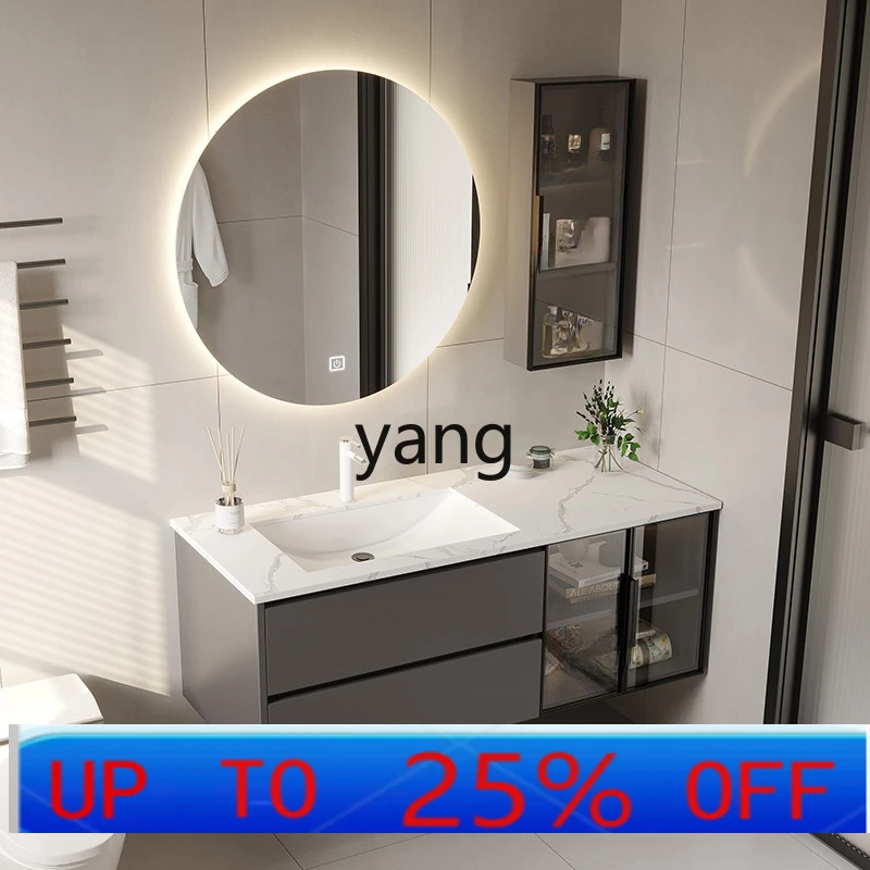 

LH rock slab bathroom cabinet combination integrated basin toilet washstand face basin cabinet set