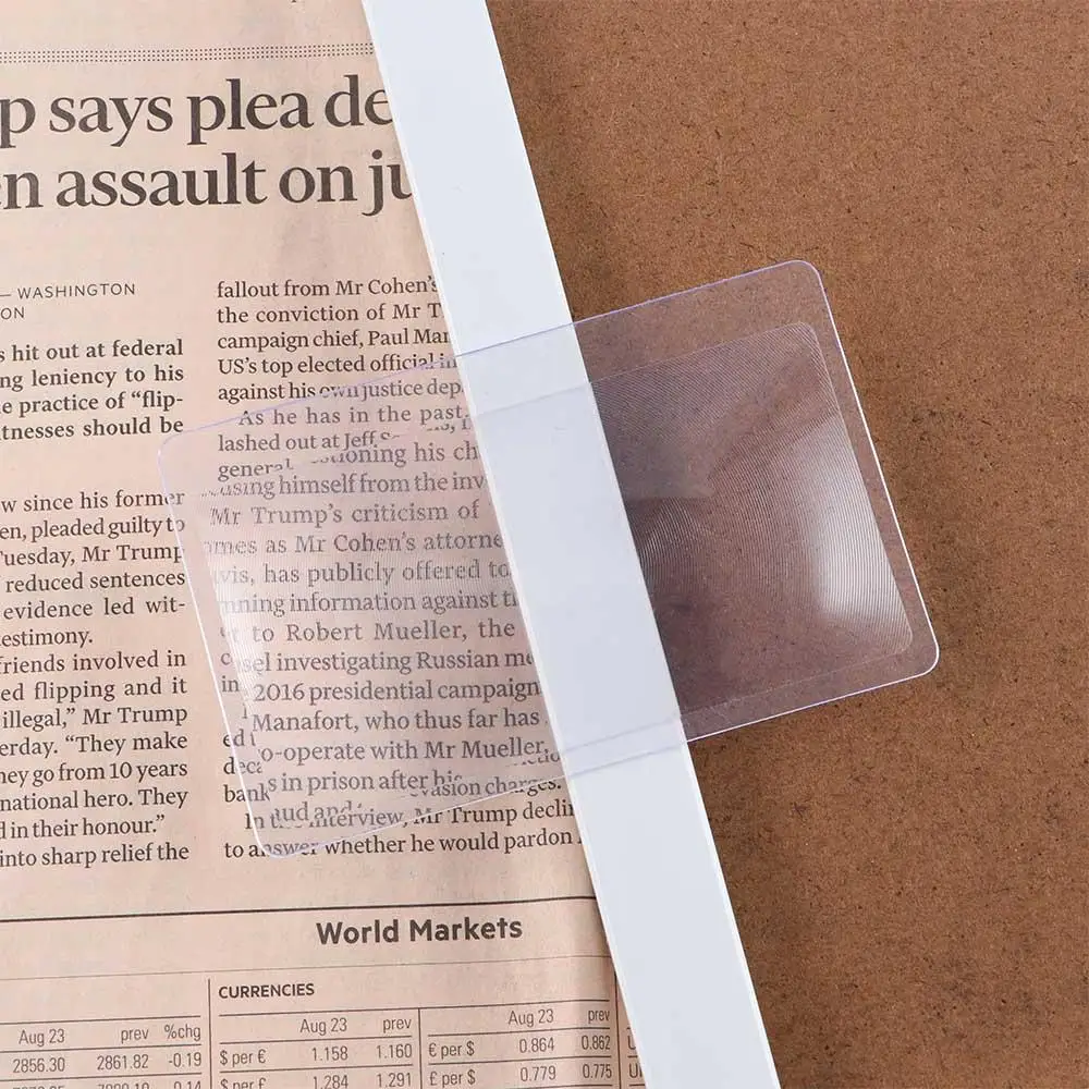 Transparent Credit Card Shape For Reading Newspaper Book Fresnel Lens Magnifiers Magnifying Glass Loupe