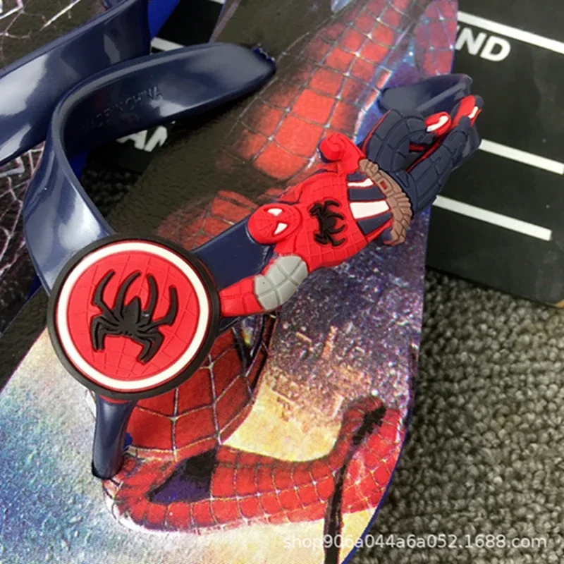 Spiderman Slippers For Boys Summer Girls Sandals Flip Flops Baby Kids Cartoon Captain America Beach Shoes Toddler Shoes Blue Red