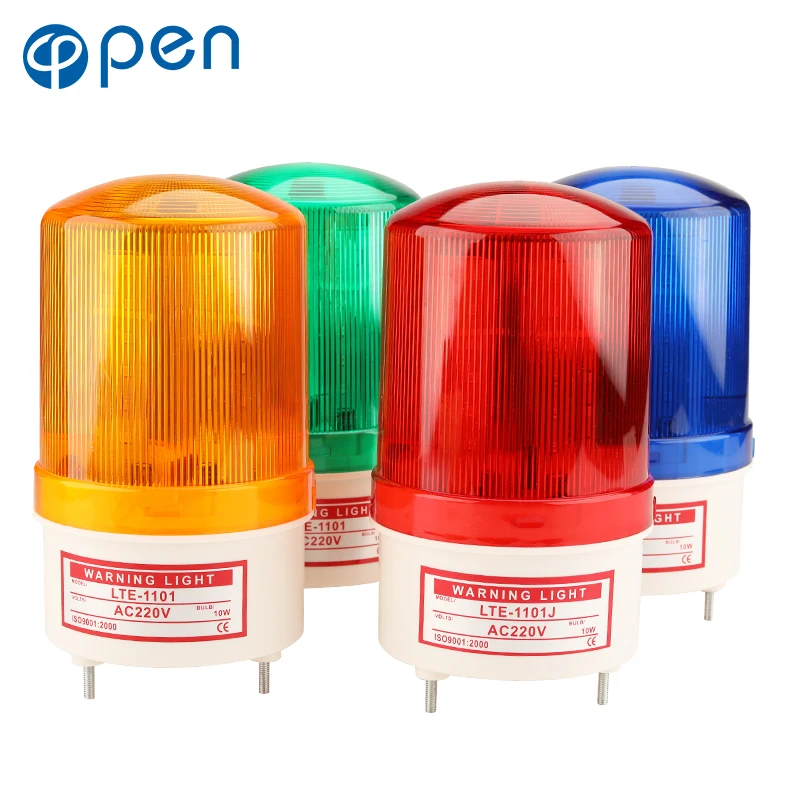 New LED strobe Alarm Lamp light siren 12V, 24V, 110V, 220V rotating warning light, strong magnetic base installation alarm 1101