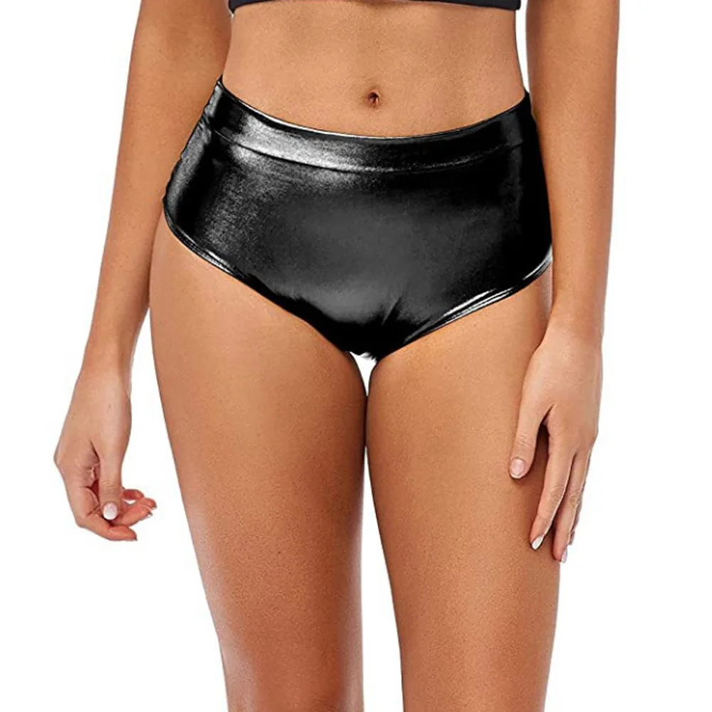 Clubwear Shorts High Waist Hot Pants Rave Party Gold Clubwear Polyester Spandex Fabric Short Length Style Solid Color Design