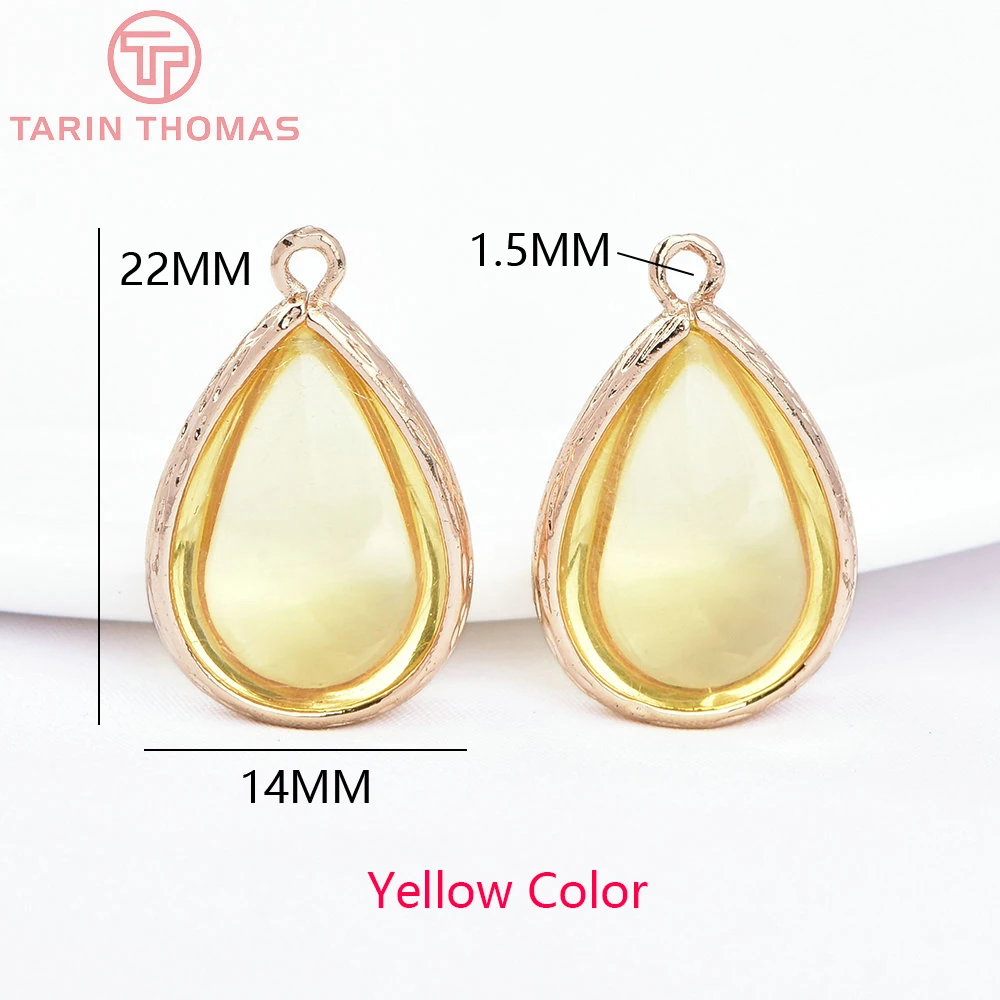 (4122)10PCS 22x14MM 24K Champagner Gold Farbe Messing und Glas Tear Drop Form Charms Anhänger Diy schmuck Erkenntnisse Zubehör – Detail 32