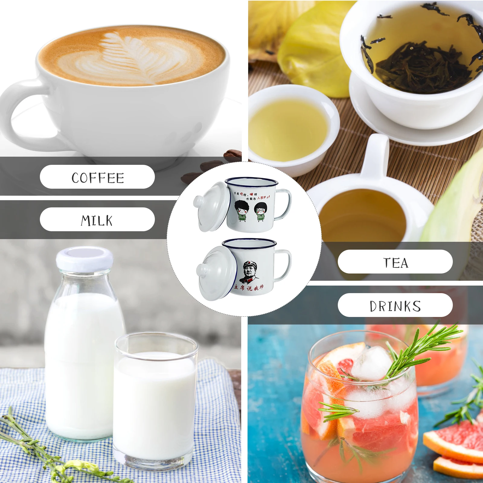 

2pcs Retro Creative Drinking Cup Cup Tea Mug Creative Drinking Glass Household Office Use Strong Handle Gifts