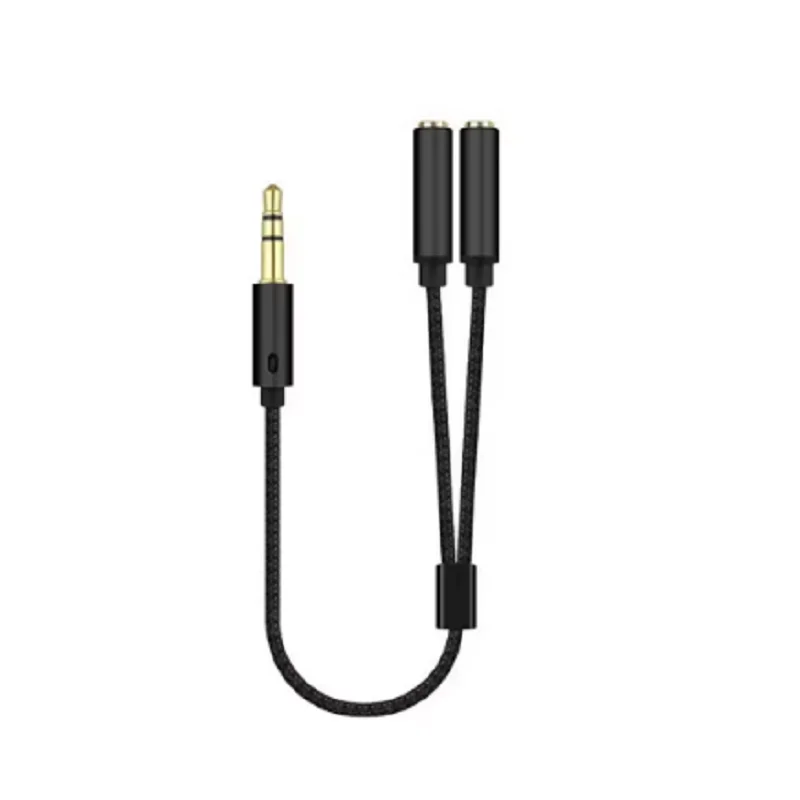 

3.5mm Audio 1 Male to 2 Female Headset Adapter Headphone Mic and Speaker Y Splitter Cable For Earphone Extense Mobile Audio