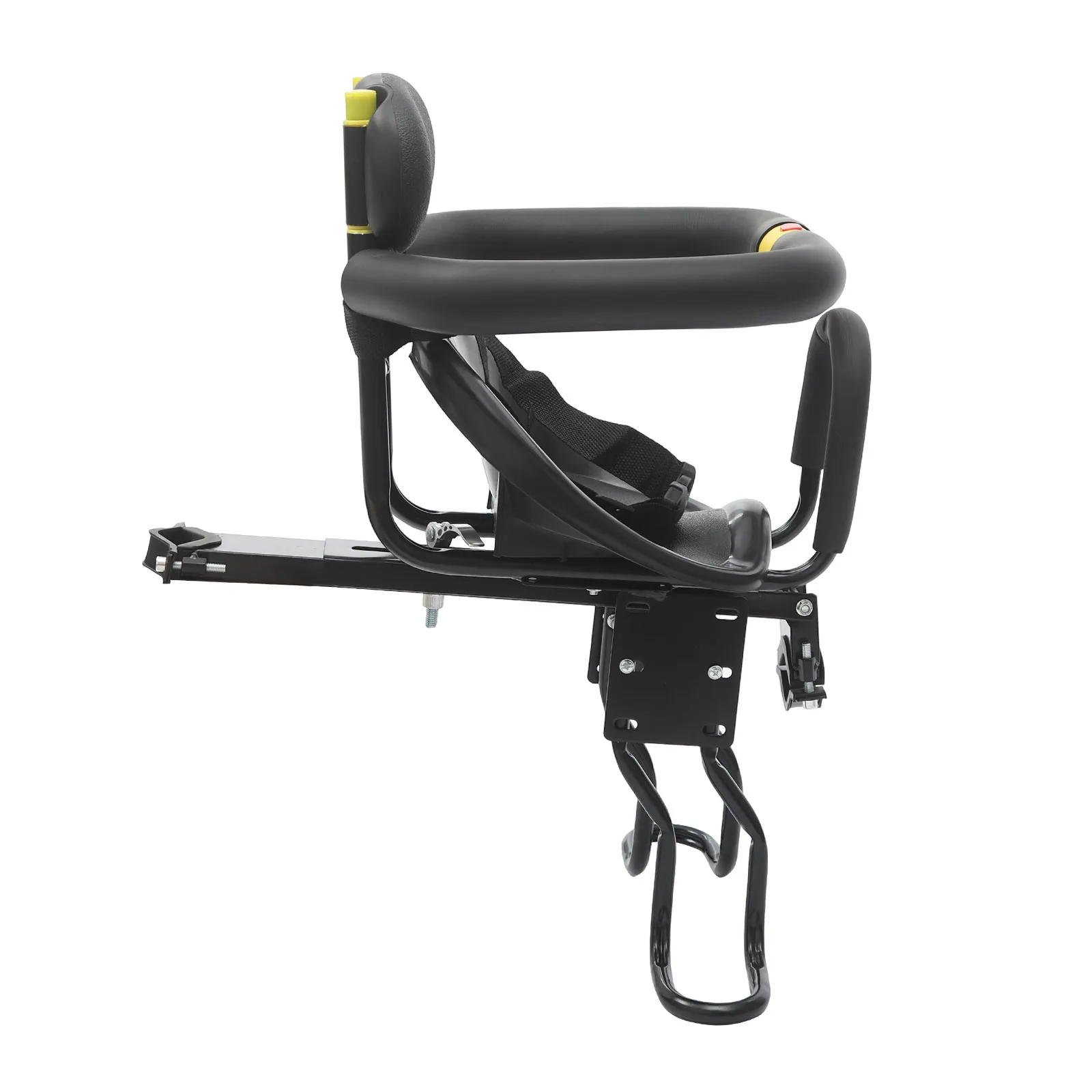 إعداد كرسي مقعد سلامة الطفل للدراجة، تصميم سريع التحرير من الحديد قابل للتعديل، بطانة مريحة للأطفال من عمر 1 إلى 5 سنوات