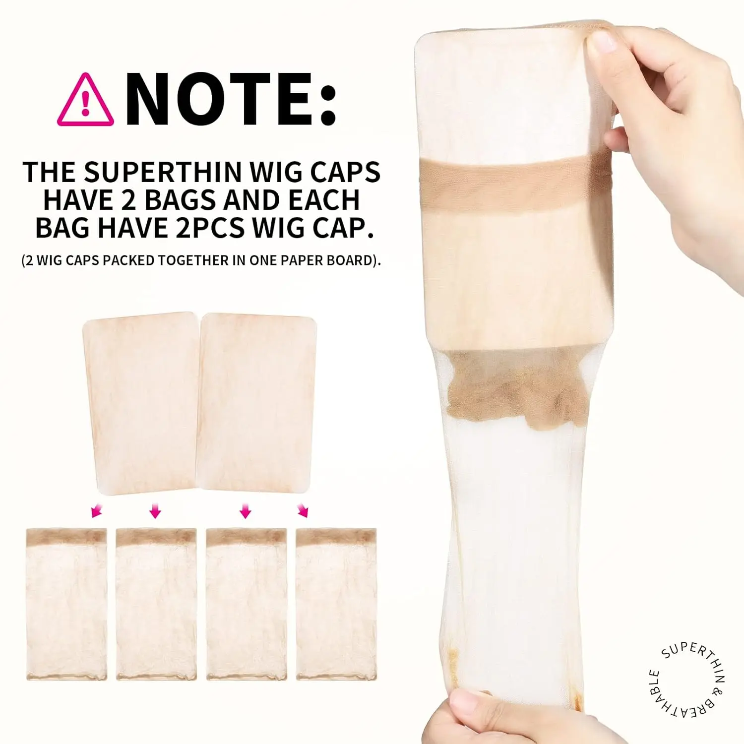 4/12 قطعة شبكة النايلون التهوية عارية الجورب غطاء شعر مستعار Hairnets بسط نهاية إغلاق سوبر اضافية رقيقة الجلد تنفس غطاء شعر مستعار #3