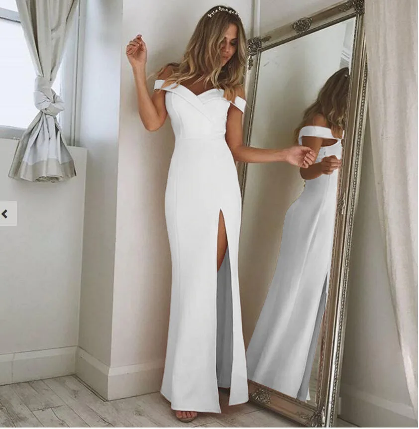 2024 Women's Spring/Summer Sexy Slim Fit Bra Split Long Dress Annual Conference Dress Dress