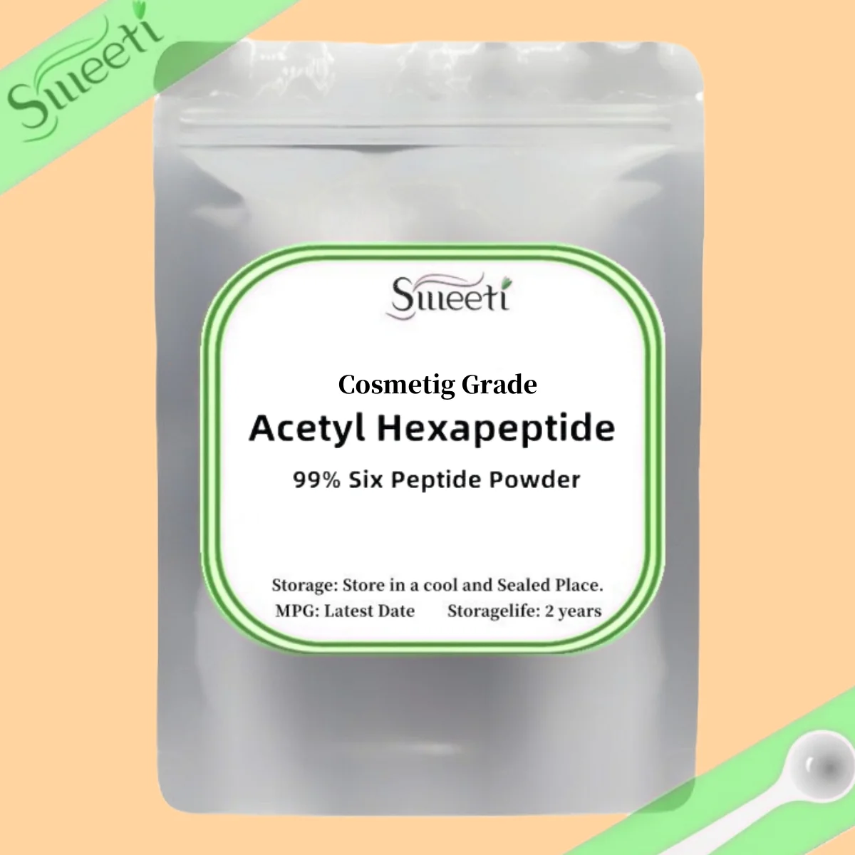 Free Shipping 50g-1000g Acetyl Hexapeptide Cosmetic Grade 99% Six Peptide Powder Anti Aging Ageless Make Your Own Solution