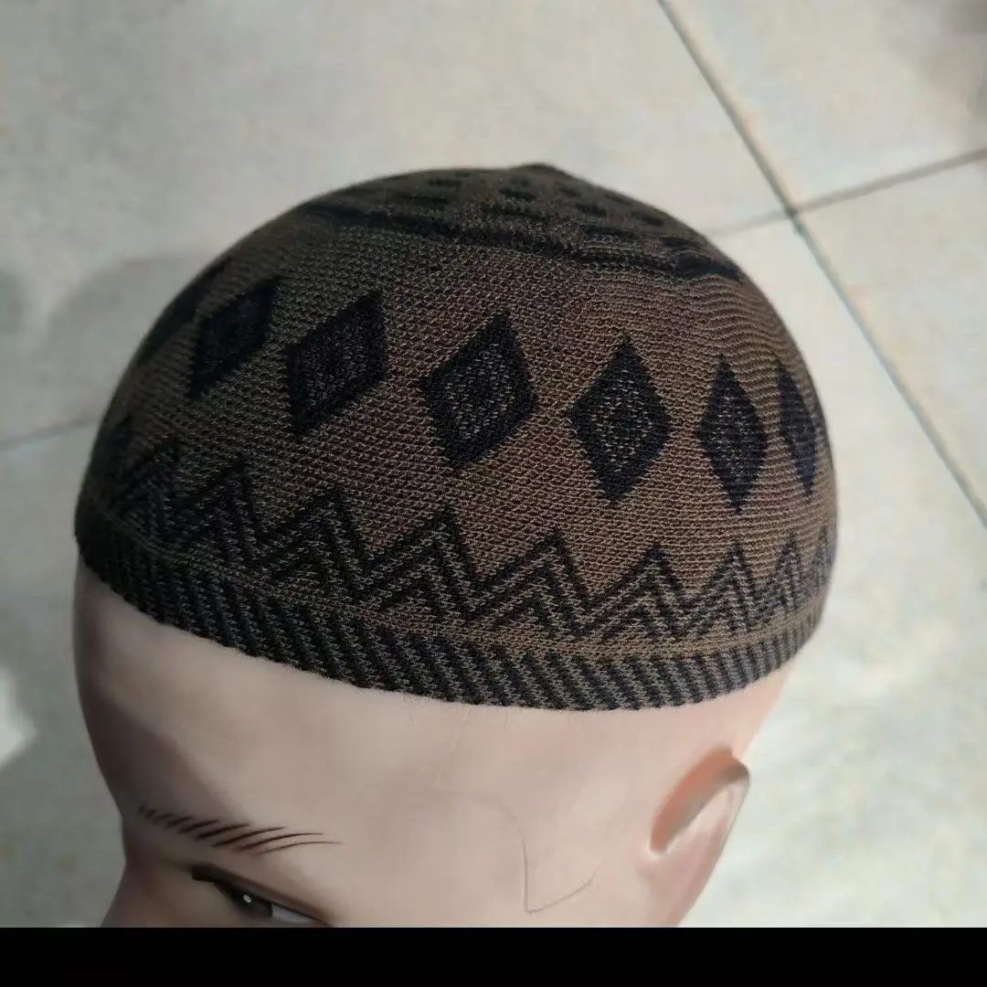 Topi Muslim untuk Pria Pakaian Rajut Crochet Kufi Turki Kippah Islami Turban Yahudi Katun Mesh 03670