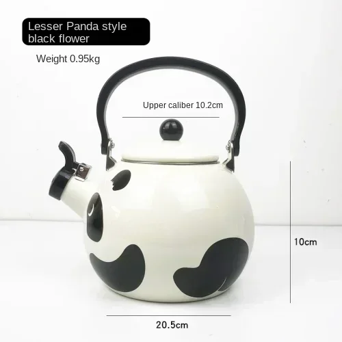 Whistle Kettle Cartoon Stainless Steel Enamel Color Gas Open Fire Induction Cooker Enamel Coffee Pot