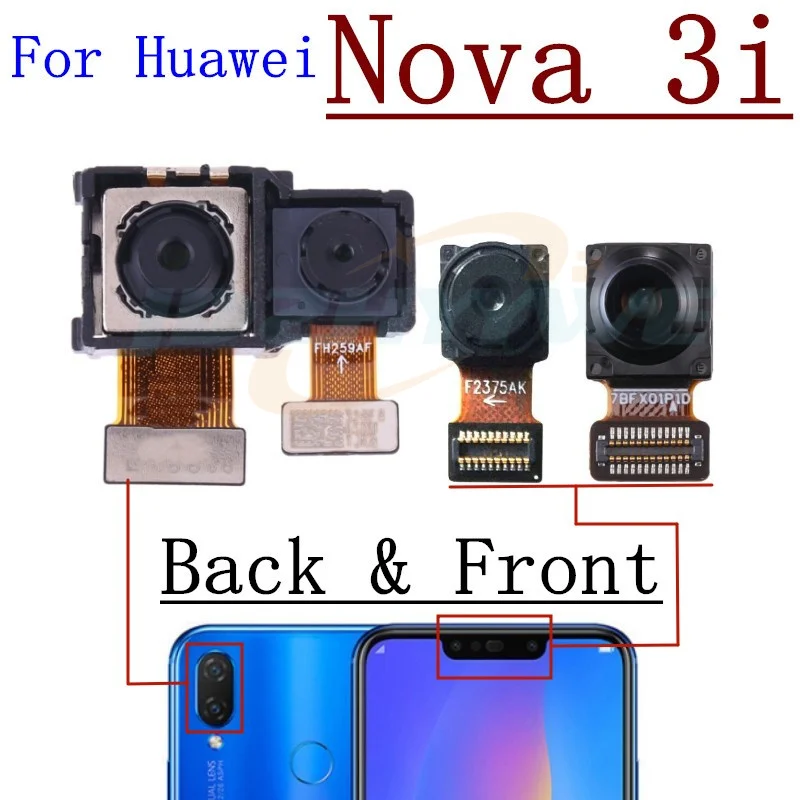 Original Rear Front Camera For Huawei Nova 3 3e 3i Backside Small Frontal Back Selfie Camera Module Flex Repair Spare Parts