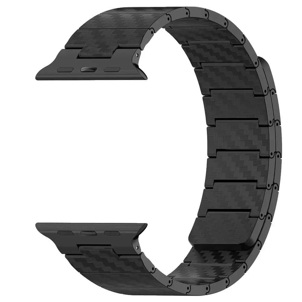 Correa magnética de fibra de carbono para Apple Watch, banda de 44mm, 45mm, 42mm, 46mm, 40mm, 41mm, 10, 9, 8, 7, SE, 6, 5, 4, SE