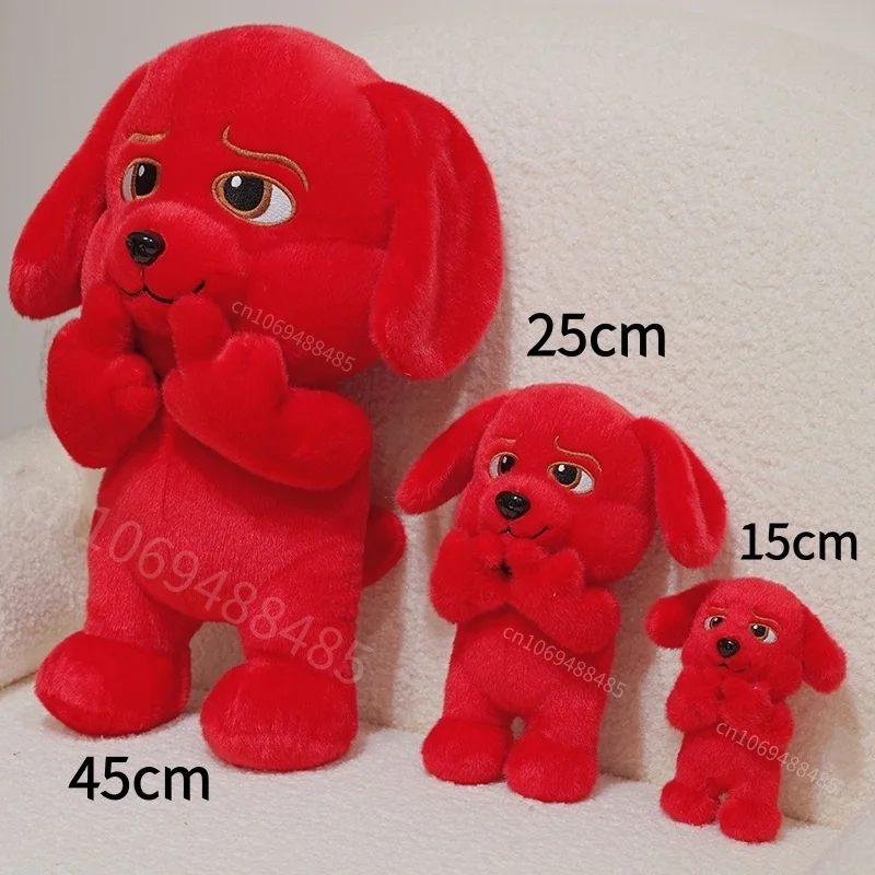 15/25/45cm Funny Naughty Red Dog Plush Doll Toy Cute Red Dog With Injured Middle Finger Anime Fun Expression Stuffed Dog Gifts
