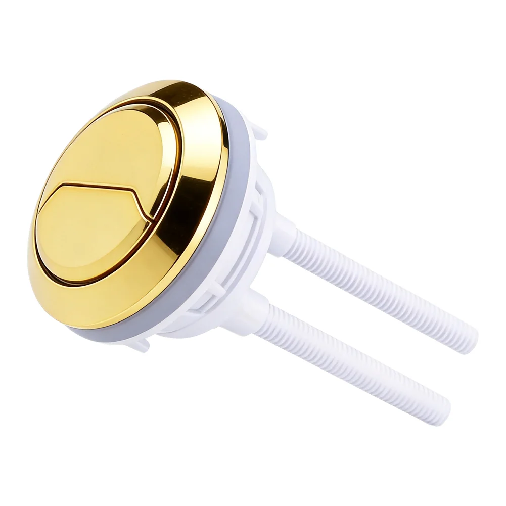 48mm Dual Flush Mechanism Dual Flush Toilet Button Gold Toilet Button Easy To Install Erosion Resistant Long-lasting Plastic