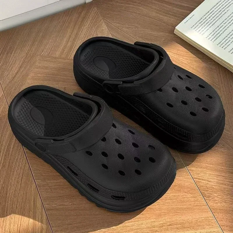 

Обувь унисекс из ЭВА с отверстиями, тапочки без шнуровки на толстой подошве, дышащие удобные уличные тапочки