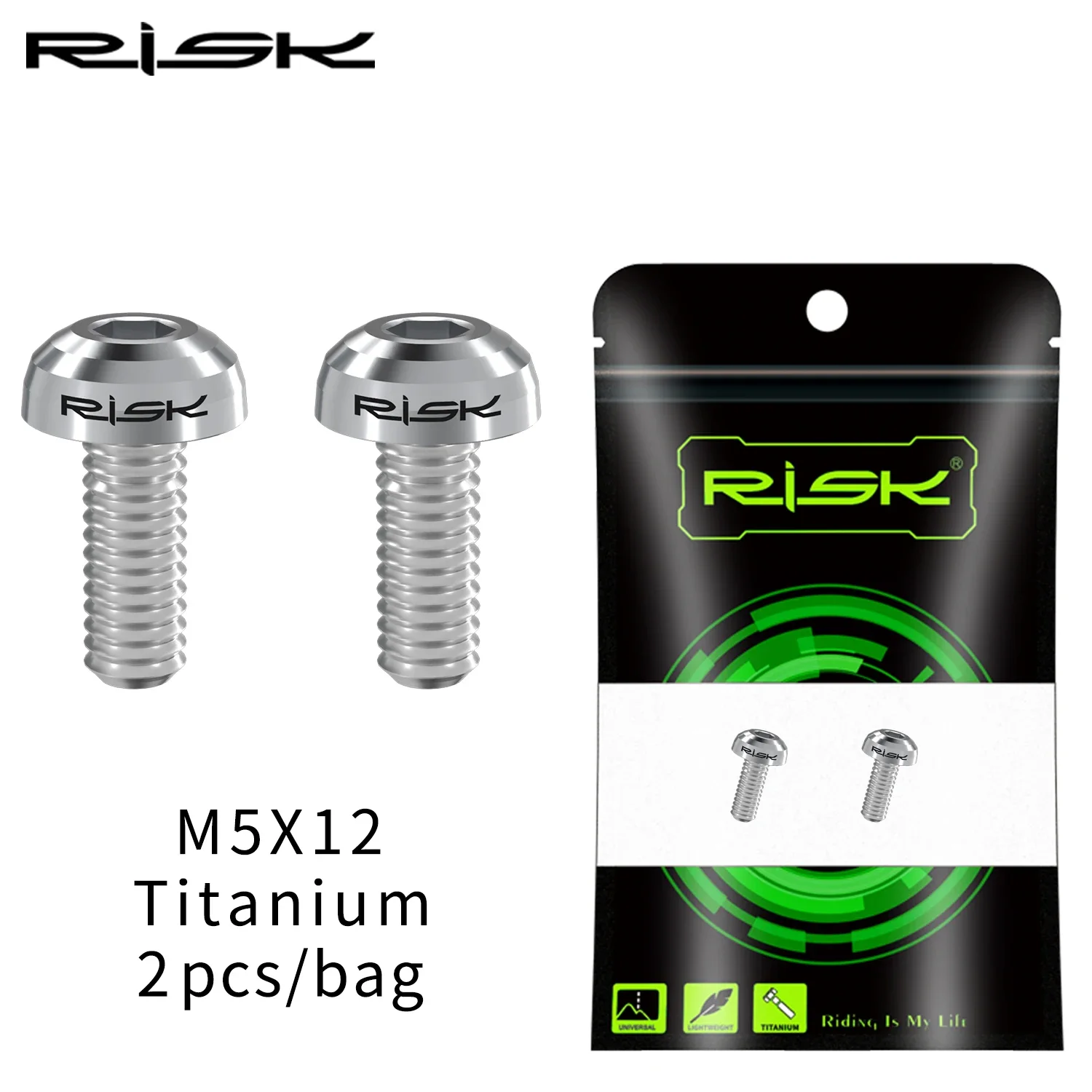 RISK M5x12 Bicycle Water Bottle Cage Fixing Bolts Titanium Road Mountain Bike Water Holder Screws Air Pump Holder Fixed Screws