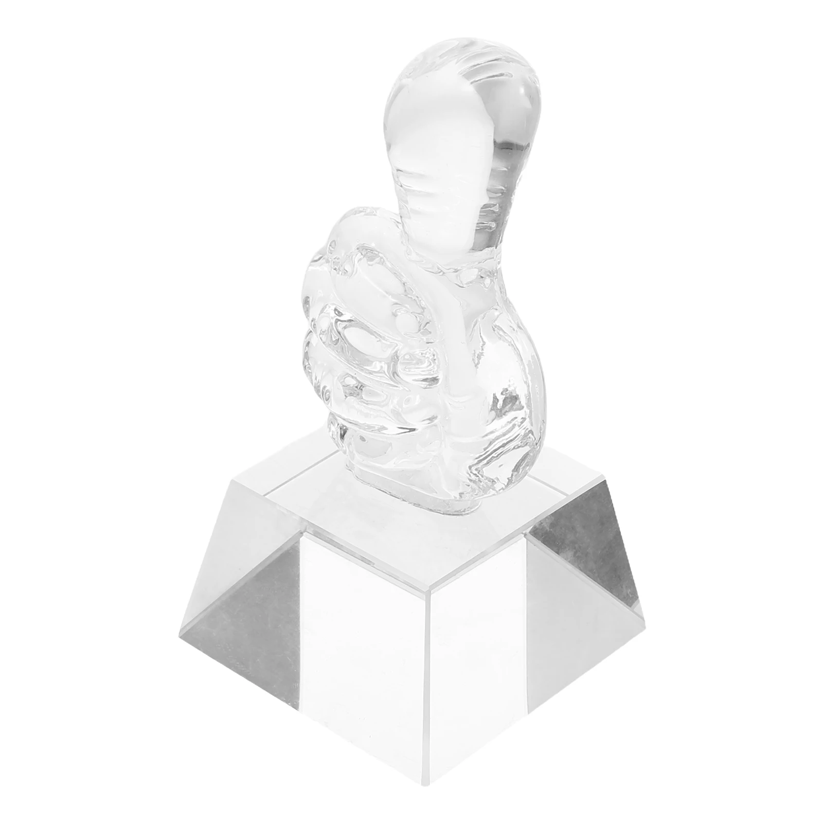 

Children Crystal Trophy with Gesture for Kids Competition Prize Mini Model Glass Cup Statue