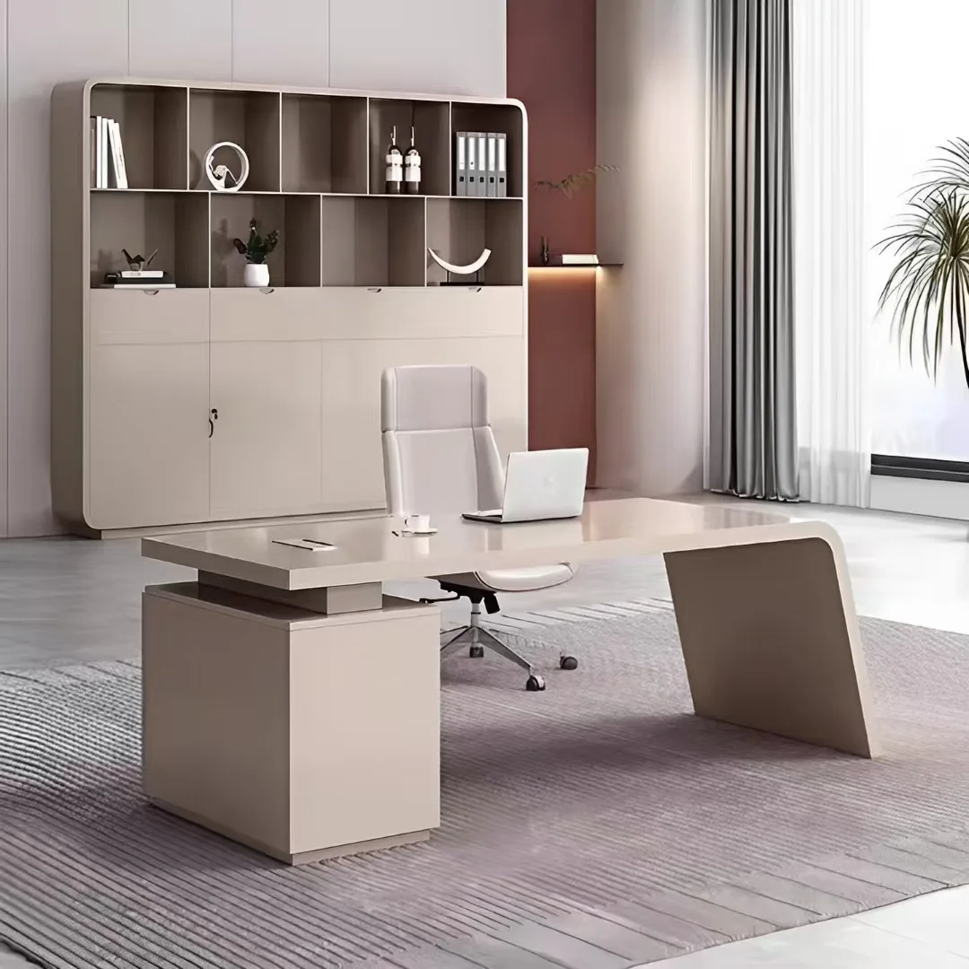 Light luxury paint desk Modern simple office executive desk Single high-end computer desk Office