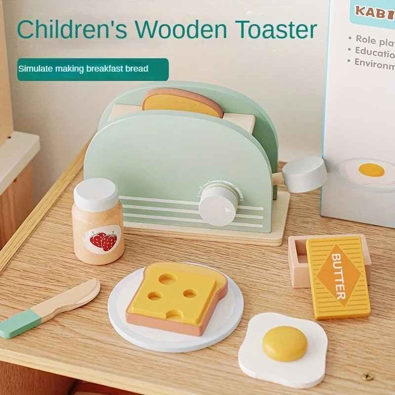 

Wooden Pop Up Toaster Playset, Kids Play House Kitchen Role Play Game Set, Educational Toys, Eid Halloween Christmas Gift