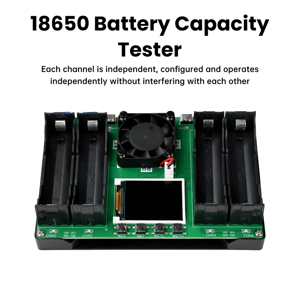 New 4 Channel Battery Capacity Tester Type-C LCD Display Battery Capacity Tester 18650 MAh Battery Internal Resistance Tester