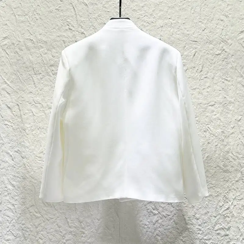 WVGA Spring Autumn New Men Unique Deconstructed Metal Buckle Design Blazer  Niche Chic Chinese Style Stand-up Collar Coat W26273