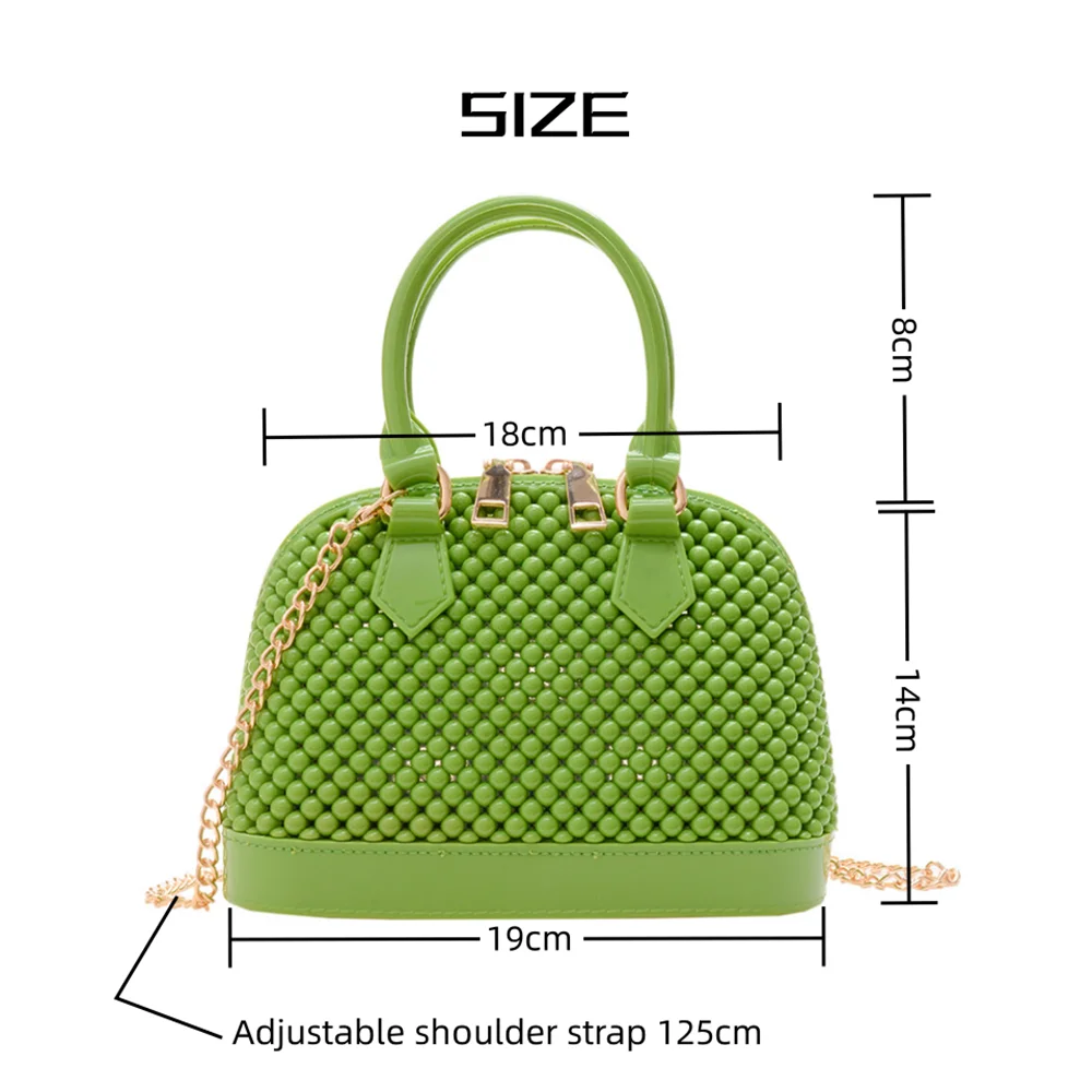 New Women's PVC Jelly Shell Handbag Female Simple Trend Single Shoulder Tote 2024 Slanting Cross Shopping Bags for Girls Bolsos