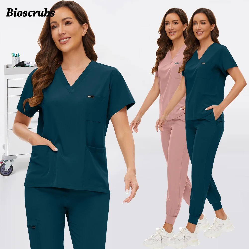 

High Quality Multi Color Beauty Uniforms Lab Clinic Work Suit Medical Surgical Uniforms Doctor Dentist Quick-drying Scrubs Set