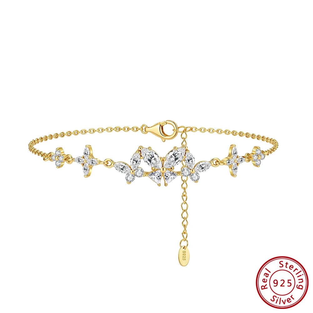 

KISS MANDY Certified Moissanite Bracelet 925 Sterling Silver Diamond Chain Bracelet for Women Sparkling Luxury Jewelry SMOB09