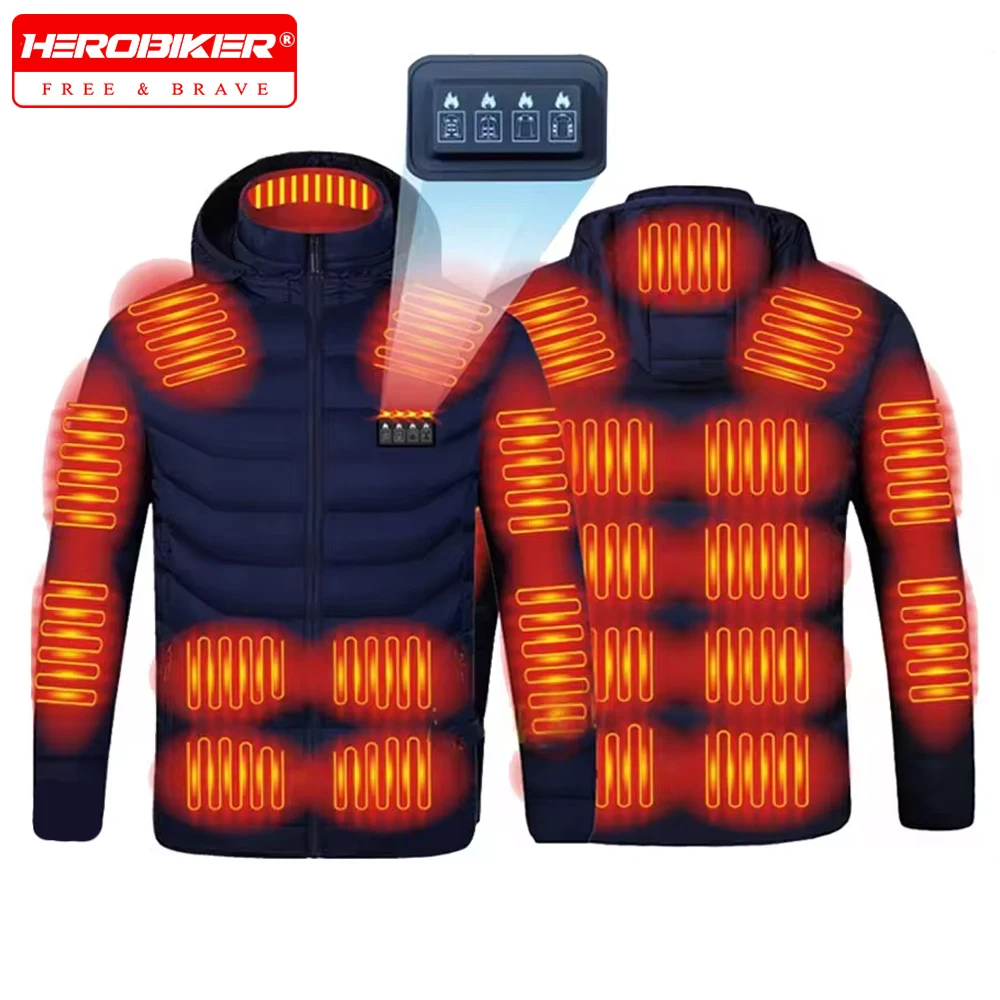 

21 Zone Heating Jacket Motorcycle Riding Jacket Windproof And Warm Skiing Cotton Jacket Off Road Cycling Winter Heating Jacket
