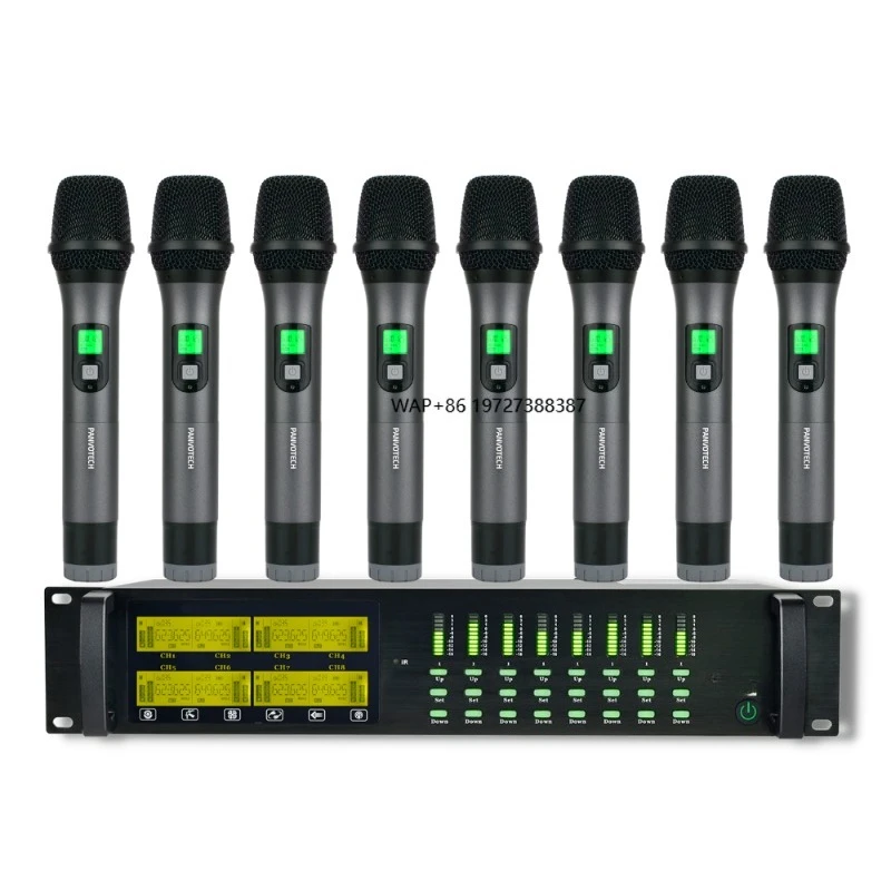 

Профессиональная беспроводная микрофонная система Panvotech Choir Singing Mic UHF с 8 каналами для сцены, оркестра и церковных служб