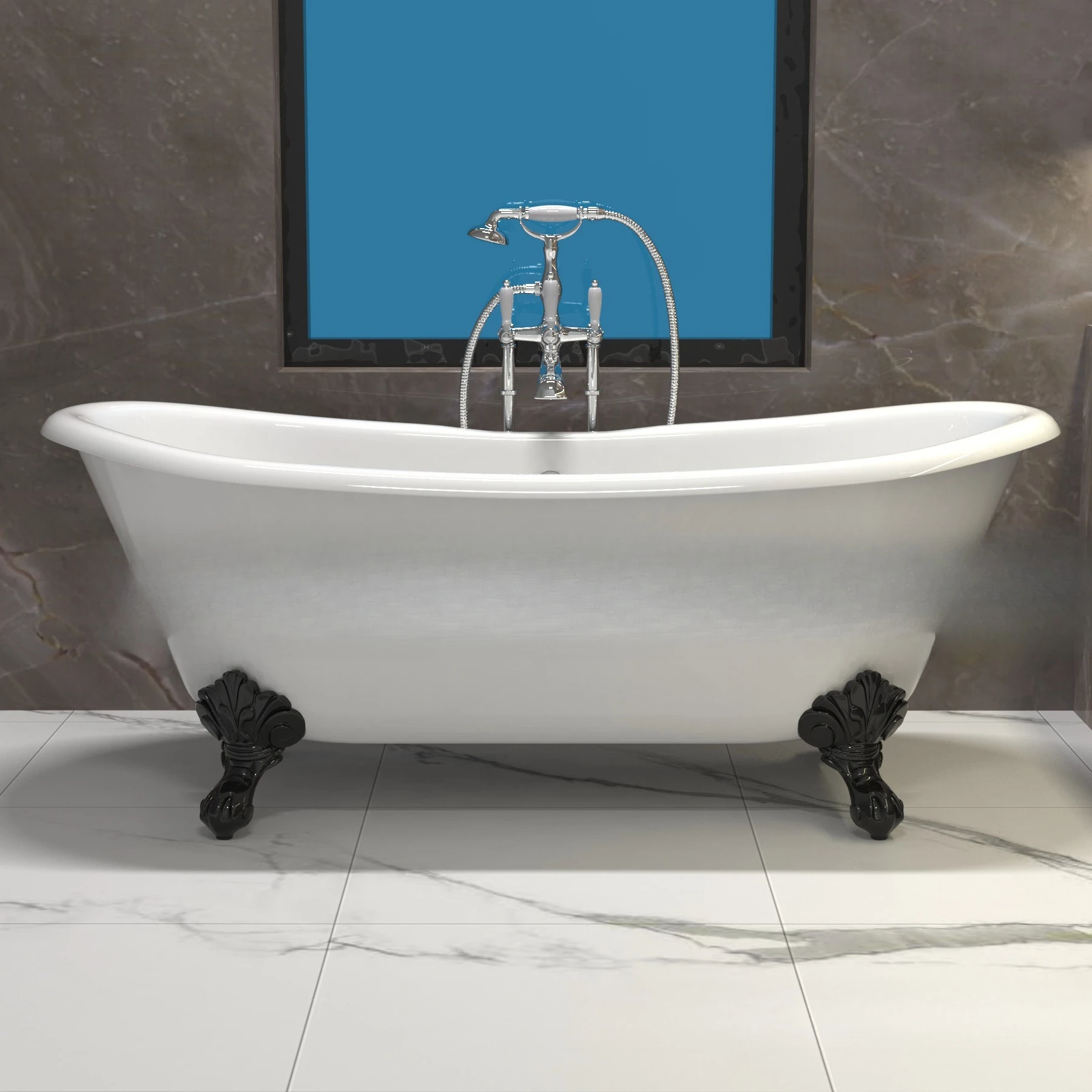 

Adjustable Internet Celebrity Luxury Villa Deep Bubble Concubine Freestanding Cast Ceramic Cast Iron Bathtub Household Adult