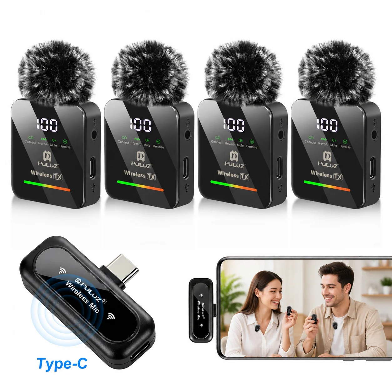 Home Cinema Receiver - PULUZ مجموعة ميكروفونات لافالير لاسلكية 1