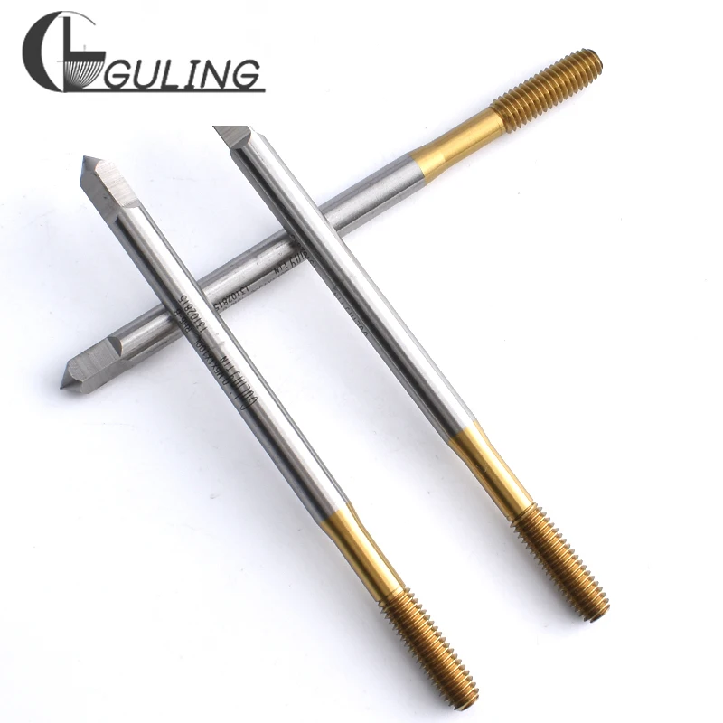GULING HSSE-M42 Long Shank 70mm 80mm 100mm 150mm With TIN Forming Tap M0.8 M1M1.4M1.6M2M2.5M2.6 M3-M12 Machine Screw Thread Taps