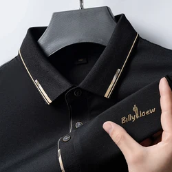 High End Brand 2024 Men's Summer New Luxury Printed Polo Shirt Trend Casual Breathable Versatile Lapel T-shirt Men's Clothing