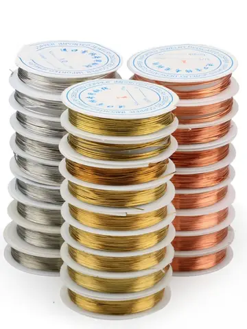 1 Roll 0.2/0.3/0.4/ 0.5/ 0.6/0.8mm Sturdy Copper Wire DIY Beading Wire Bracelet Necklace Jewelry Making Accessories Cords Thread