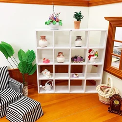 1Pc 1: 12 Dollhouse Miniature Wood Storage Rack 16 Grid Shelves Doll House Decor