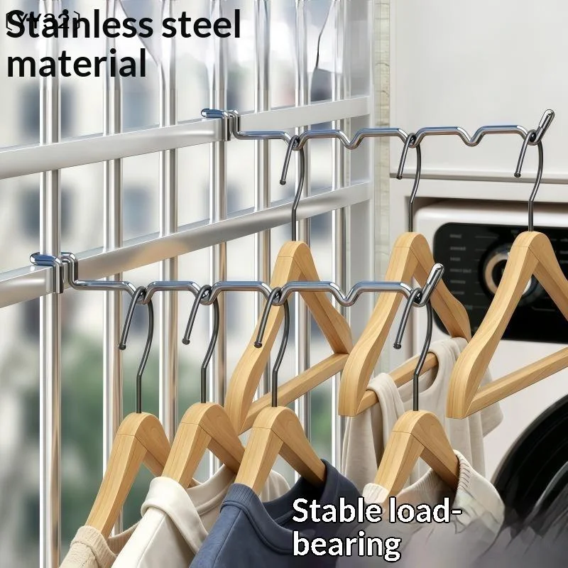 Adjustable Over Railing Clothes Drying Rack Sturdy Metal Space Saving For Small Apartment Balcony Laundry Use〔YY32〕