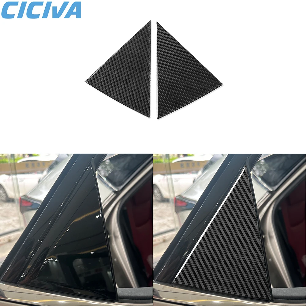 

For Lexus NX AZ20 2022-2024 Rear Door Triangle Trim Black Carbon Fiber Car Interior Decoration Retrofit Accessories Stickers