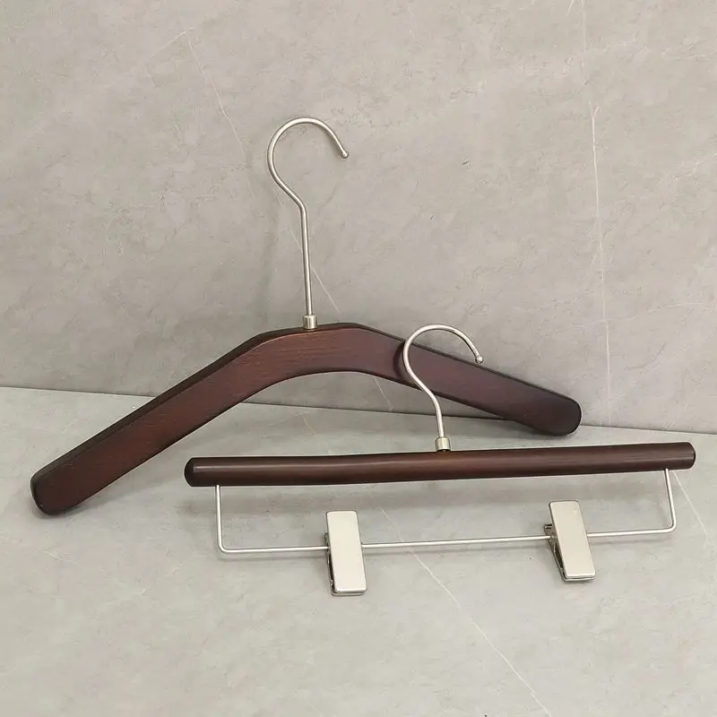 Black Walnut Color Hanger Clothing Store Home Hotel Solid Wood High Grade Wooden Adult Special Women S Hanging Pants Support