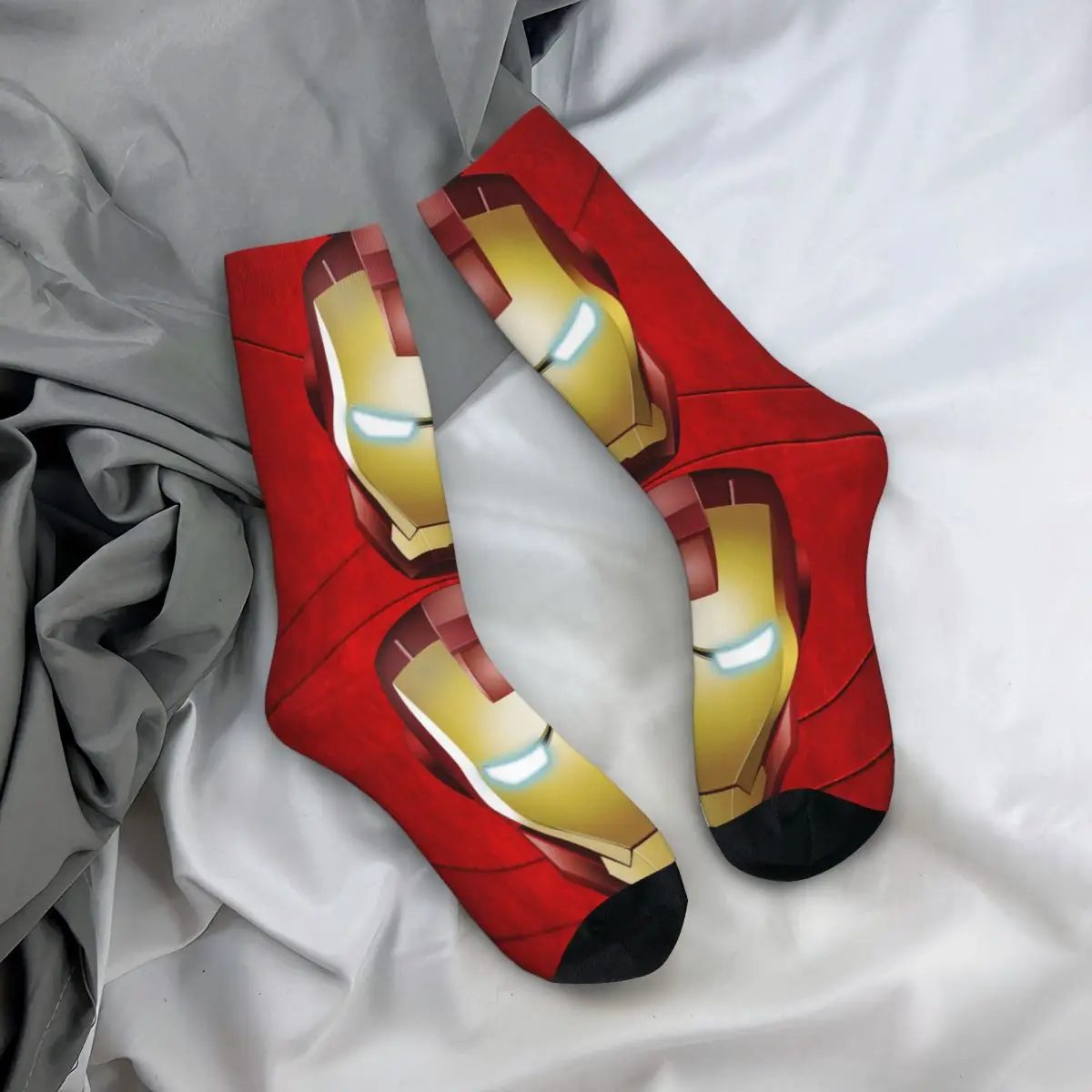 Chaussette de compression unisexe Marvel Iron Man, Hip Hop, Harajuku, Happy Seamless Pattern, Crew Print, Casual Mask, Funny Elin, Boys