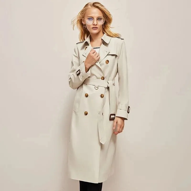 2024 primavera e autunno abbigliamento donna giovanile Trench da donna nuovo In capispalla tasche doppiopetto soprabito femminile