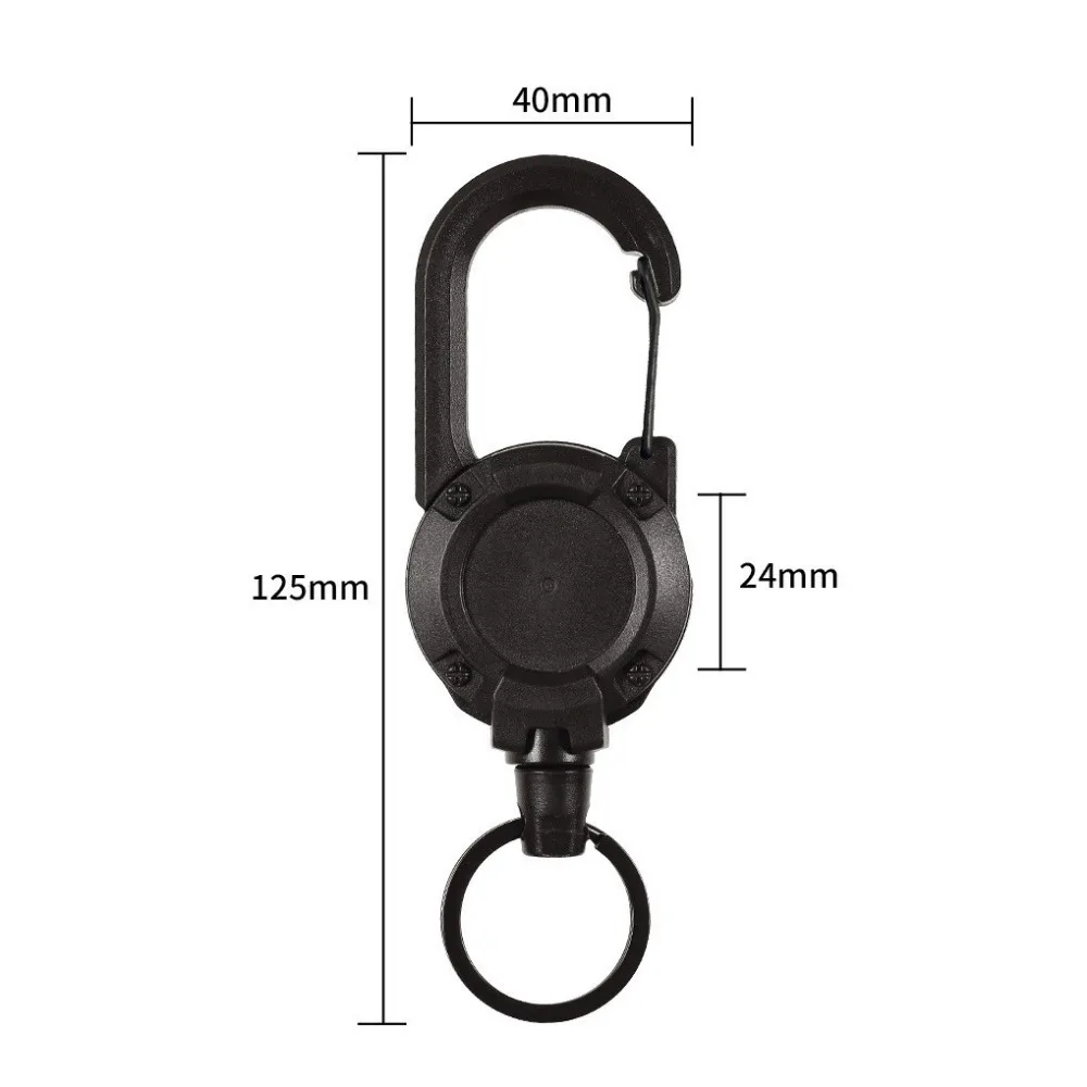 1 pz antifurto in metallo facile da tirare fibbia corda portachiavi elastico portachiavi retrattile sportivo anti smarrimento yoyo sci pass carta d'identità