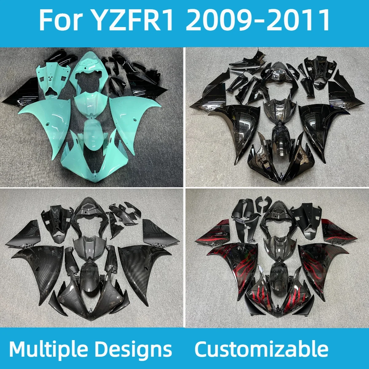 

For YAMAHA YZFR1 2009 2010 2011 Fairings Set YZF R1 09 10 11 Carbon Fibre Motorcycle Fairing Kit