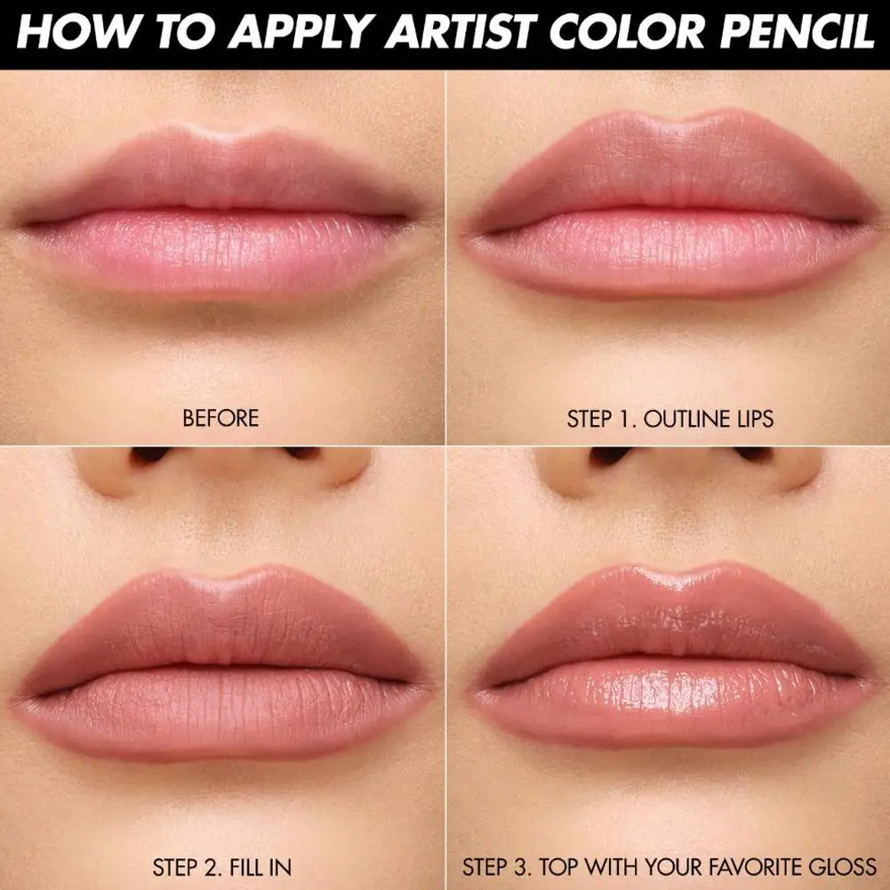 Matita per labbra opaca a 12 colori Rossetto rimpolpante impermeabile Matita per labbra rosa nudo naturale Pro Contorno le labbra Contorno trucco