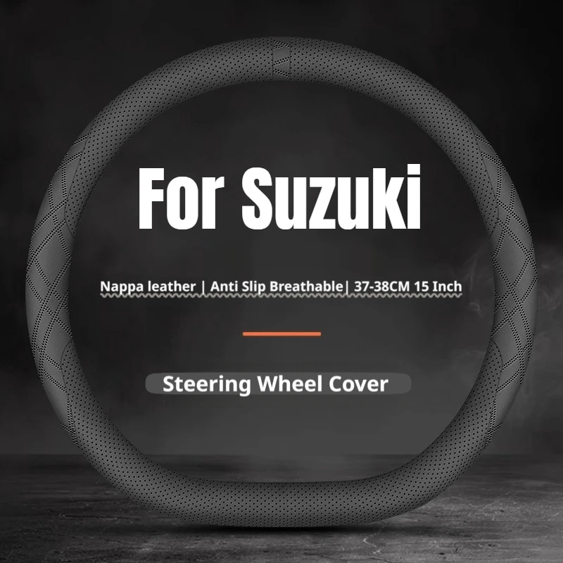 New Two‑Tone Color Car Steering Wheel Cover 15 Inch For Suzuki Grand Vitara Vitara SX4 S‑Cross Swift Jimny XL7 Car Accessories