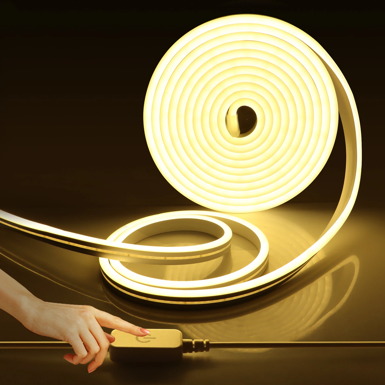 DC12V/24V EU Plug Neon LED Strip 1M 2M 3M 5M 10M Waterproof Dimmable Neon lamp tape for Indoor Outdoor Backlight Lighting
