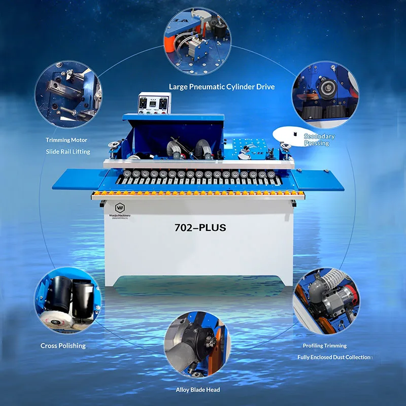 702PLUS Automatic Edge Banding Machine Head/End Cutting Sealing and Repair System with Multi-functional Woodworking Worktable